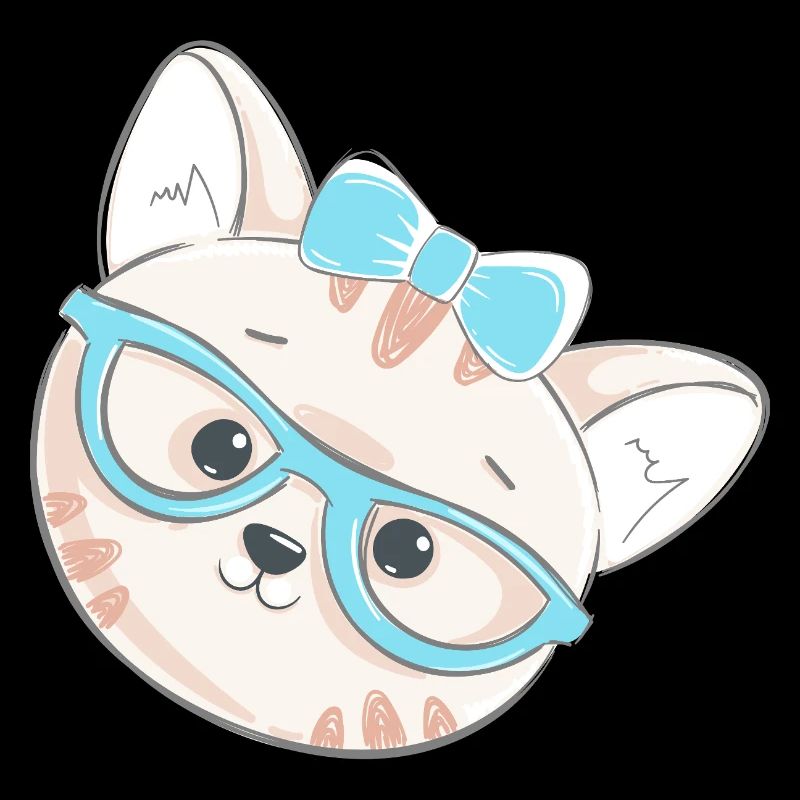Süßes Nerd-Kätzchen mit Brille & Schleife