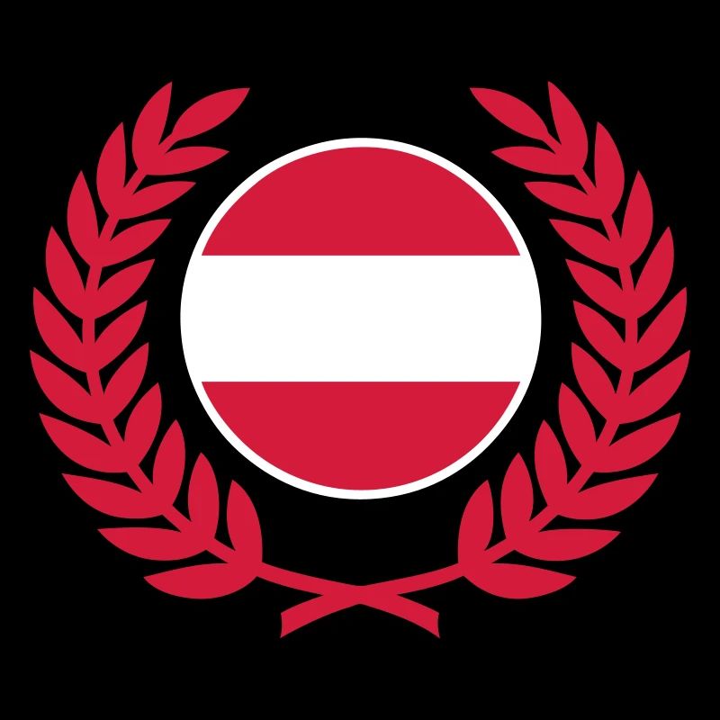Austria (flag & laurel wreath)