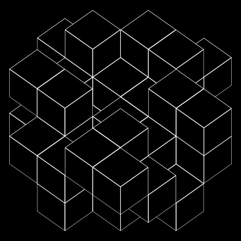Cube blanc transparent