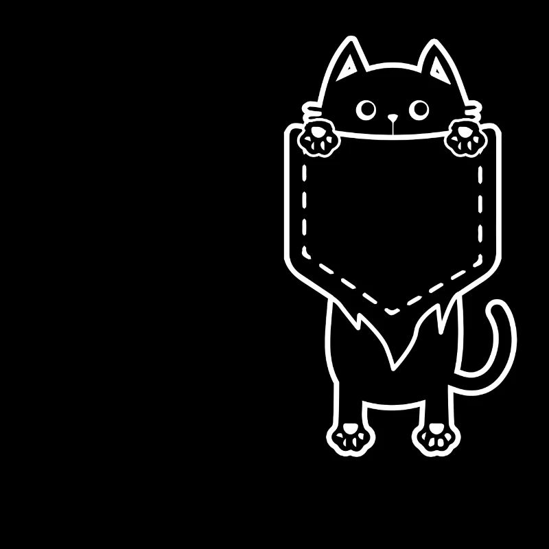 Cute Cat Pocket Cat Lover Gift