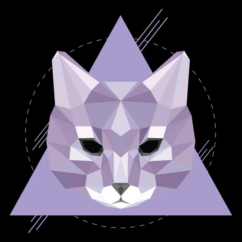 Chat géométrique | Cadeau tête de chat low poly