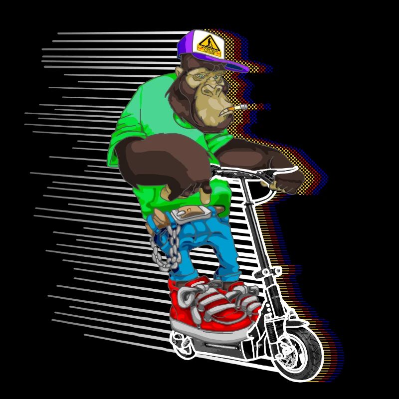 Escooter Elektroroller E-Roller cooler Affe