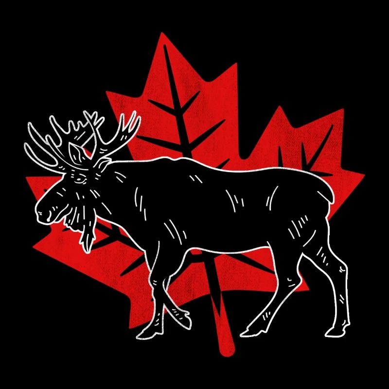 Canadian Elk Canada Drapeau Canada Feuille d'érable