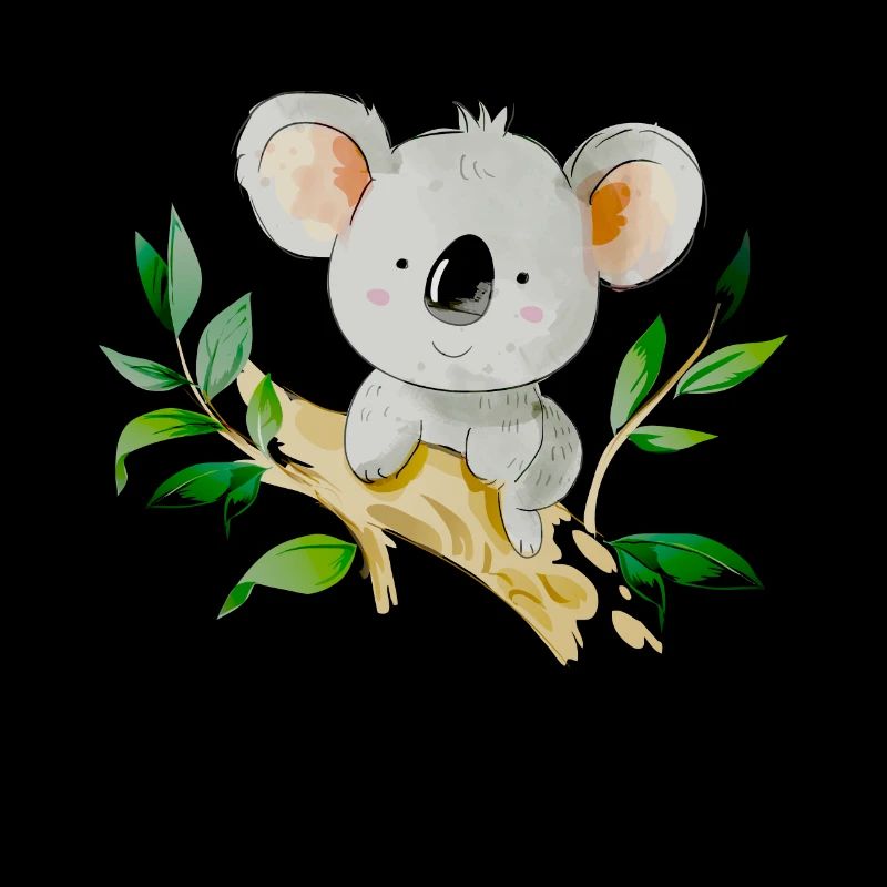 Koala bear eats bamboo koala bear sits on tree