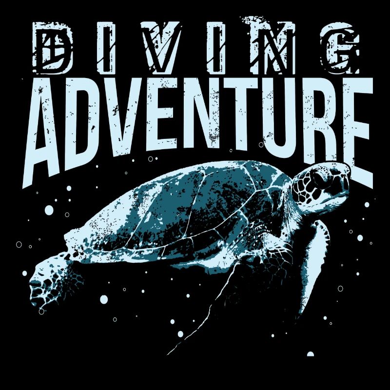 Plongée, plongeur, tortue d'eau de plongée, chemise
