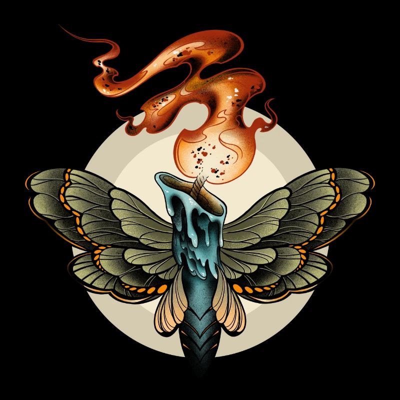 Candlemoth candle moth - candle moth flame fire
