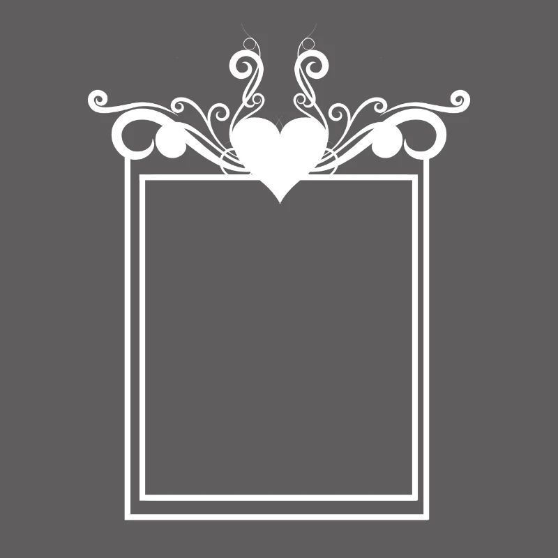 Rectangular frame heart playful line