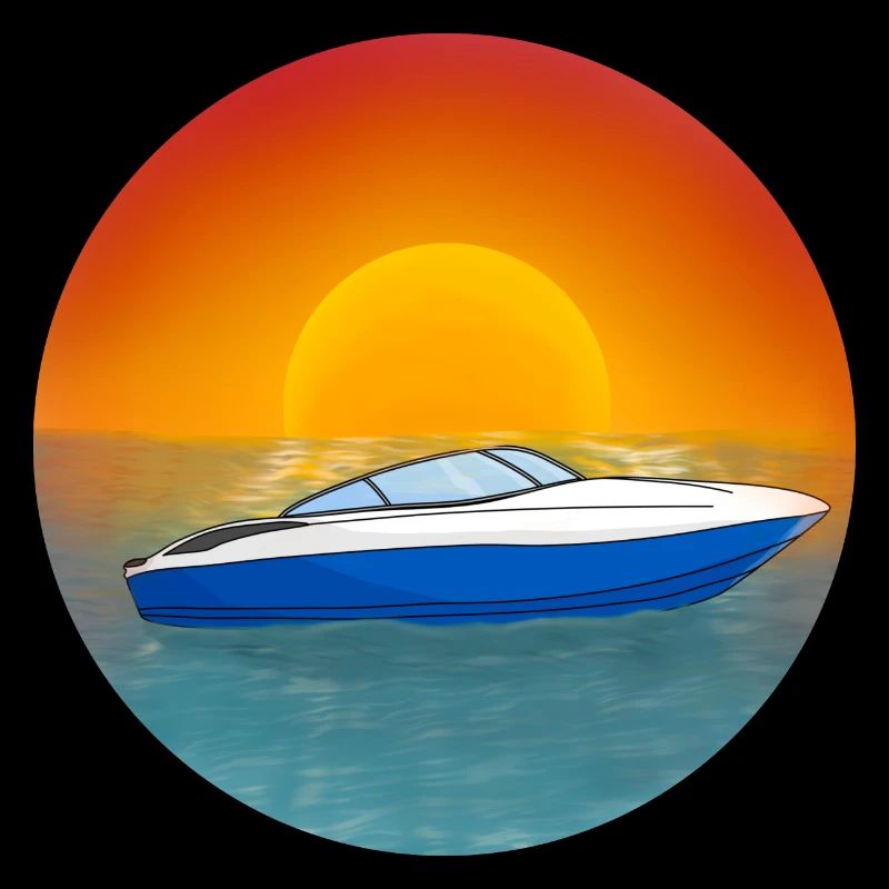 Coucher de soleil sur le bateau