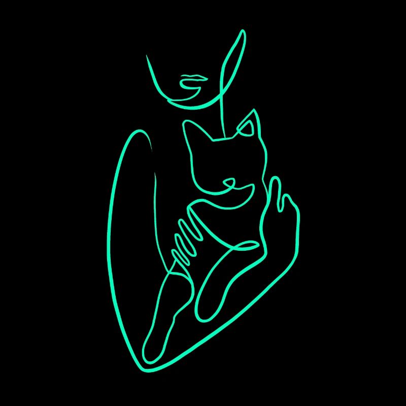 Single line cat love
