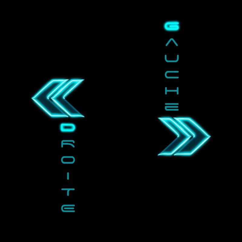 Right and left arrow turquoise neon style