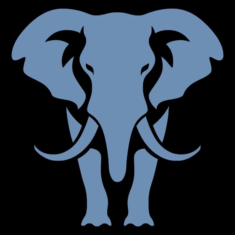 Elephant Silhouette White Logo