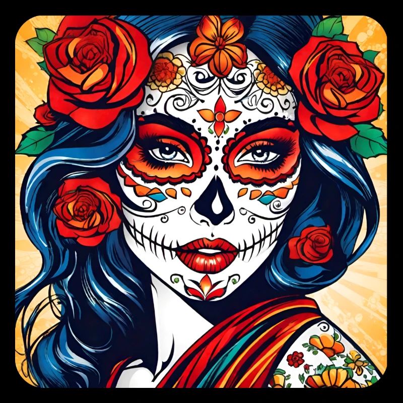 Dia de los Muertos Frau mit Rosen
