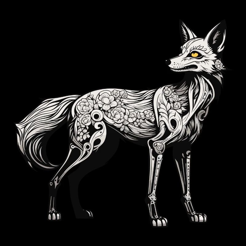 Fox Skeleton Illustration