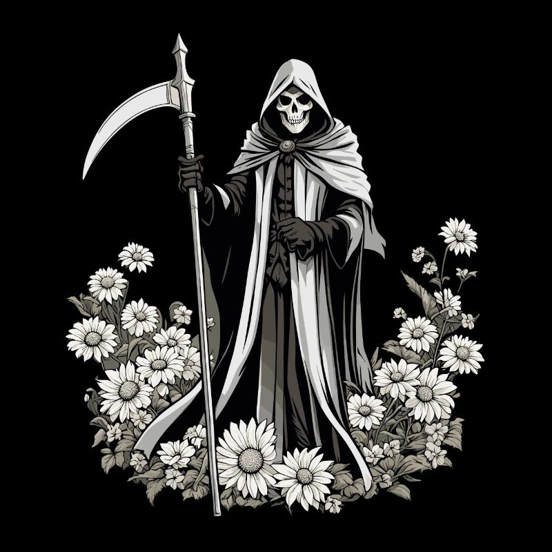 Sensenmann Blumen Illustration