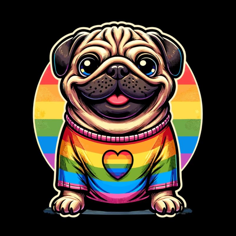 Mops der Vielfalt und Liebe