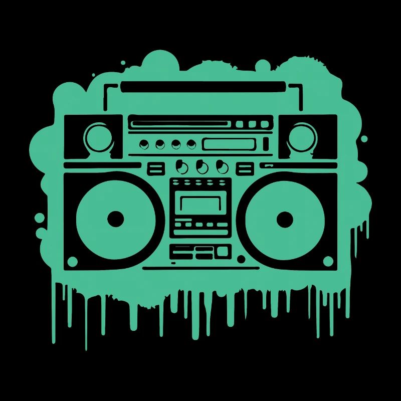 Cyan Ghettoblaster (durchsichtig)