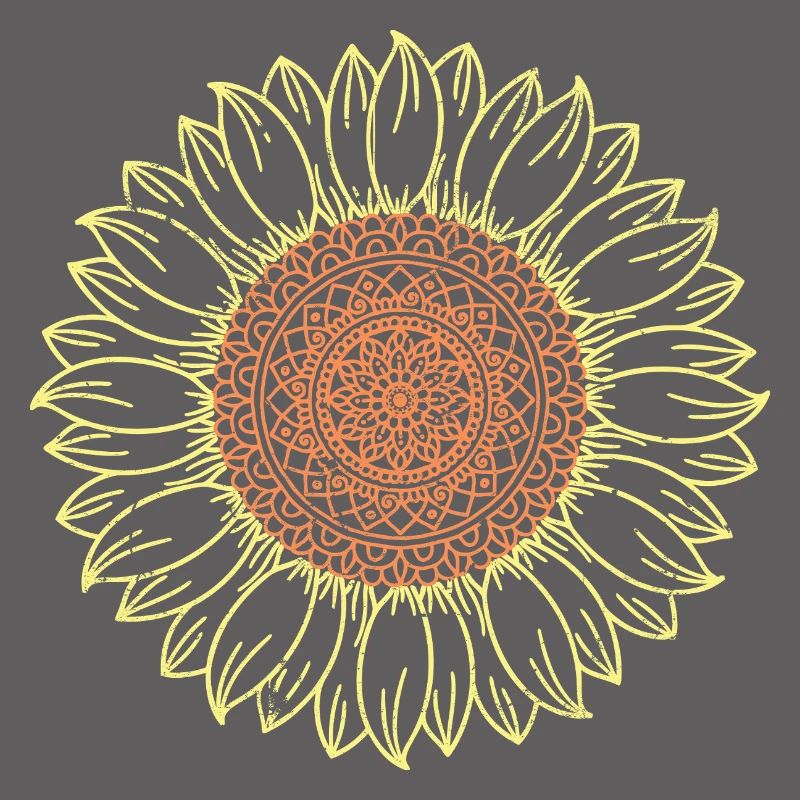 Conception complexe de mandala tournesol