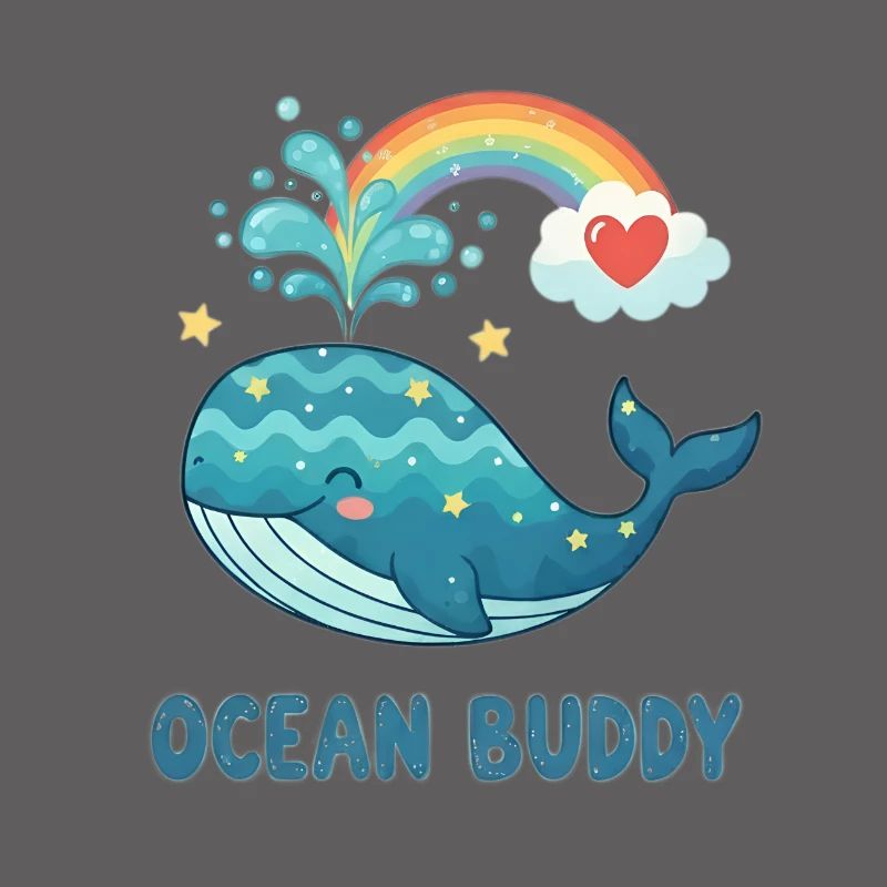 Wunderlicher Ozeanwal mit Regenbogenherz