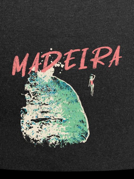 Schwarzer Strand Badegast Madeira Illustration