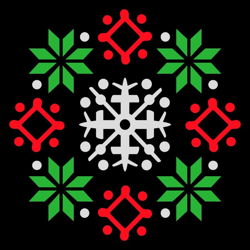 Schneeflocken Muster Weihnachtspullover Schnee