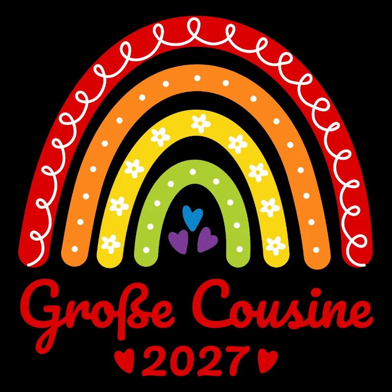 Große Cousine 2027 Boho Regenbogen bunt