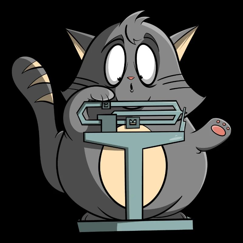 Drôle de chat sur la balance - perdre du poids en excès