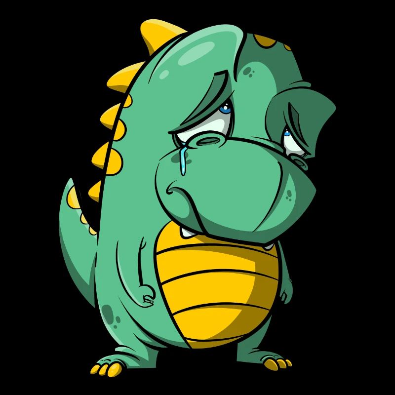 Sad dragon cries - farewell tears