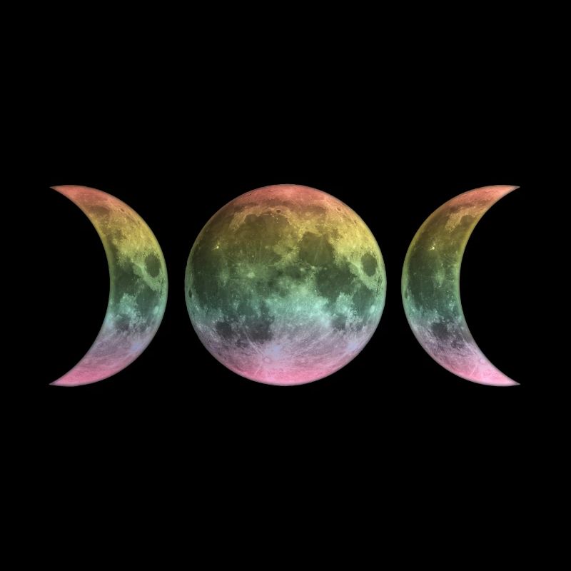 Wicca Rainbow Moon LGBT Full Moon Icon