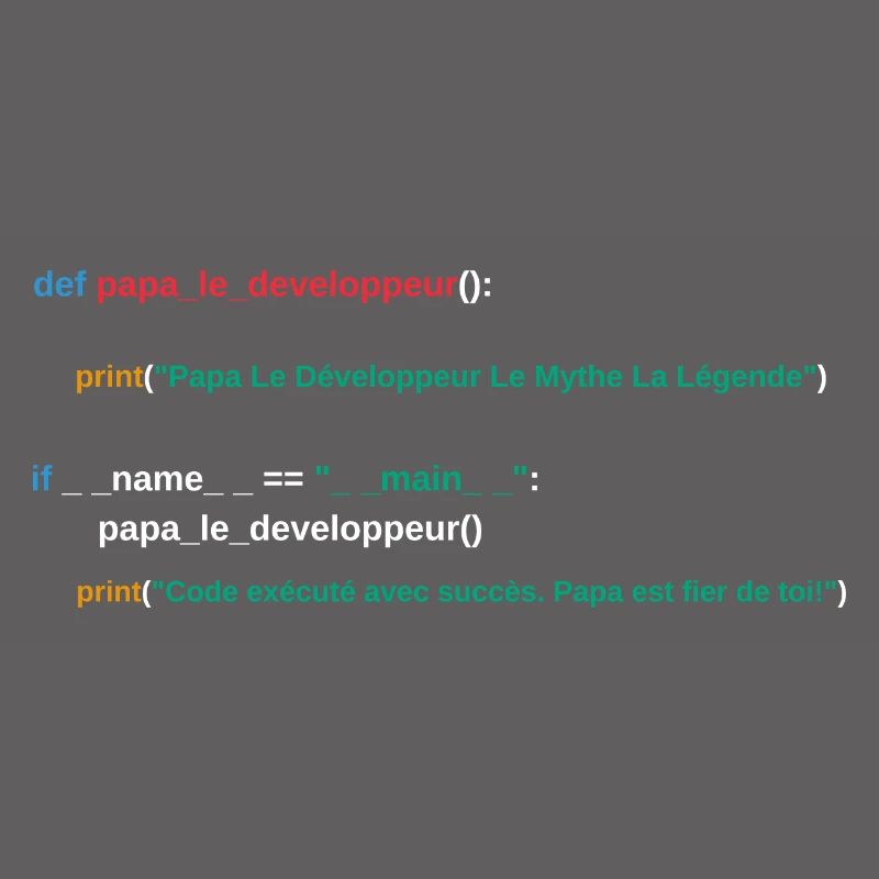 Code du programme Papa développeur