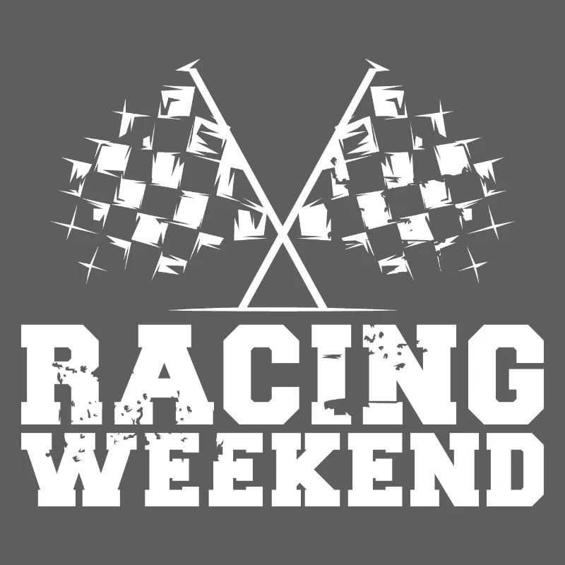 Voitures de week-end de course Symbole de course Drapeau