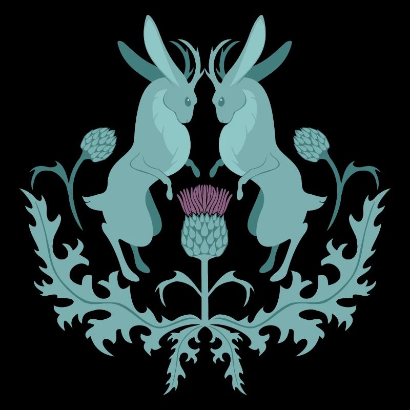 Jackalope Wolpertinger Rattle with Thistle