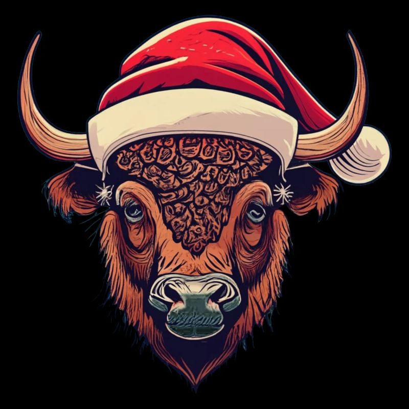 Bison Christmas Santa