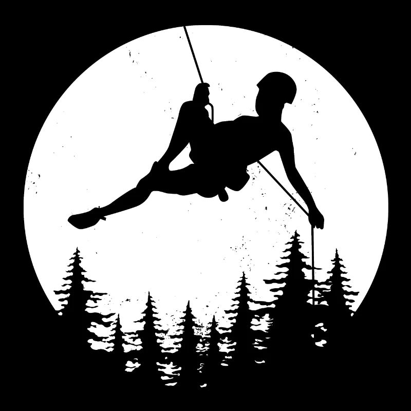 Mond Kletterer Klettern abseilen Geschenk Berge