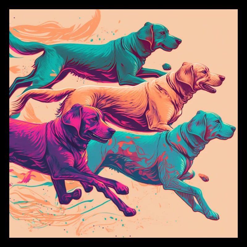 Bunte Hunde - Hunde Gruppe