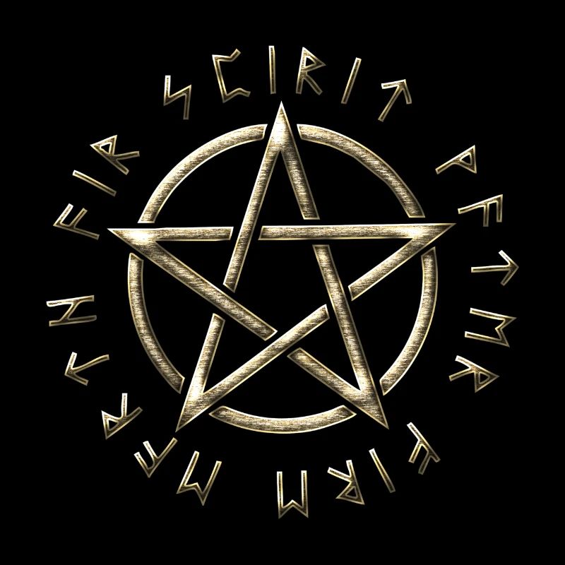Runic Pentacle, pentagram, protection, runes