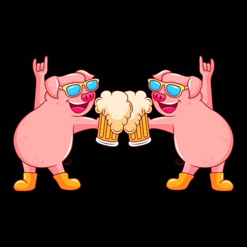 schwein bier party sau team comic