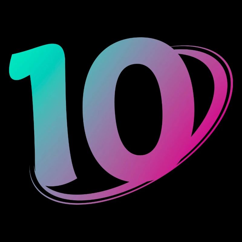 Numéro 10 multicolore