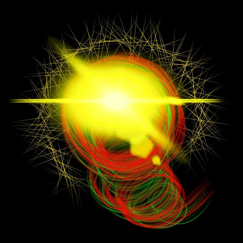 Flash of light neon ball flash abstract art