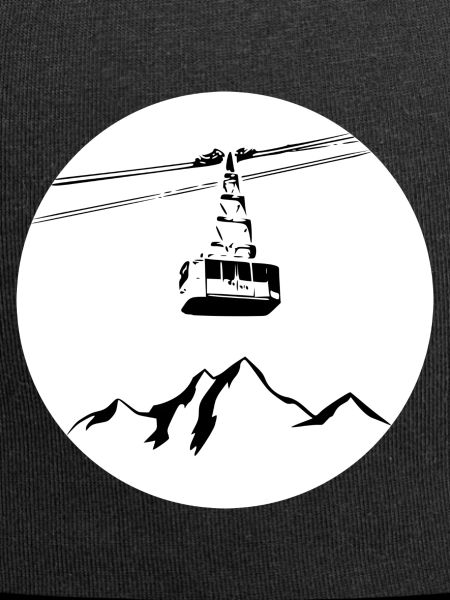 Mountain with gondola black