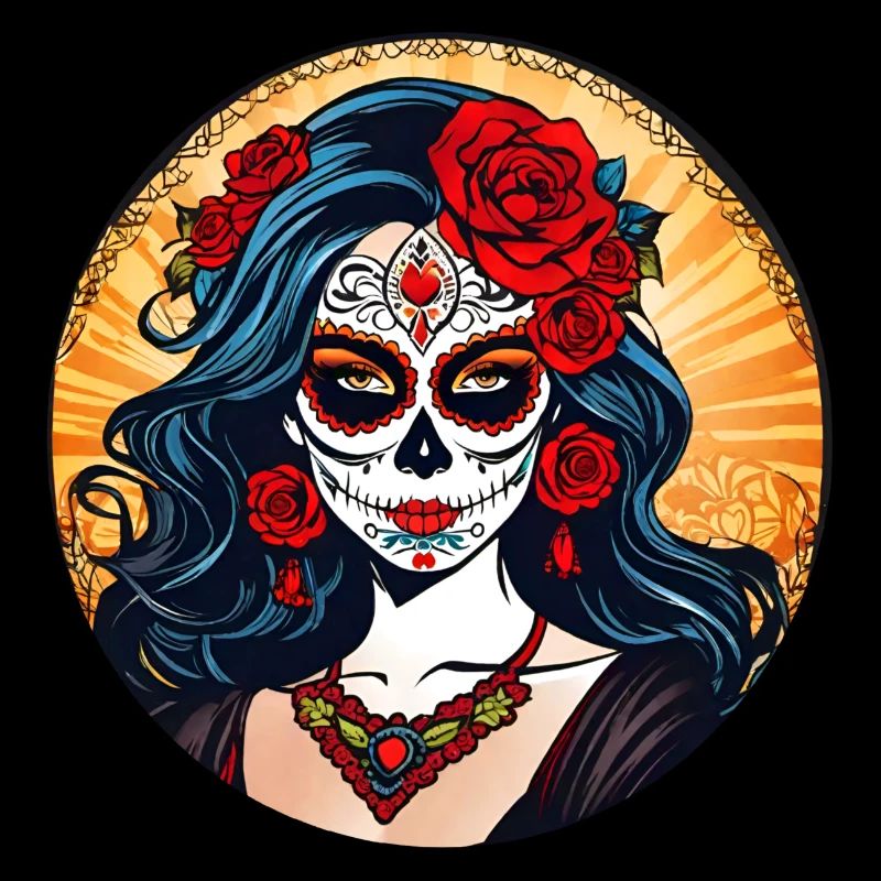 Dia de los Muertos Frau mit Blumen