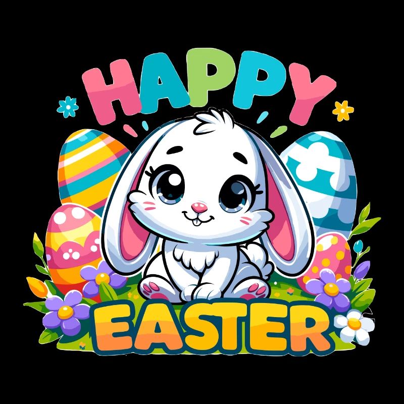 Joyeuses Pâques - Illustration de lapin de Pâques
