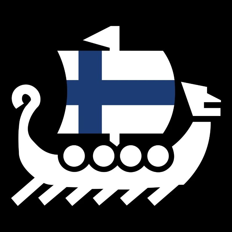Finnland Landesfarben Drakkar Schiff Geschenk