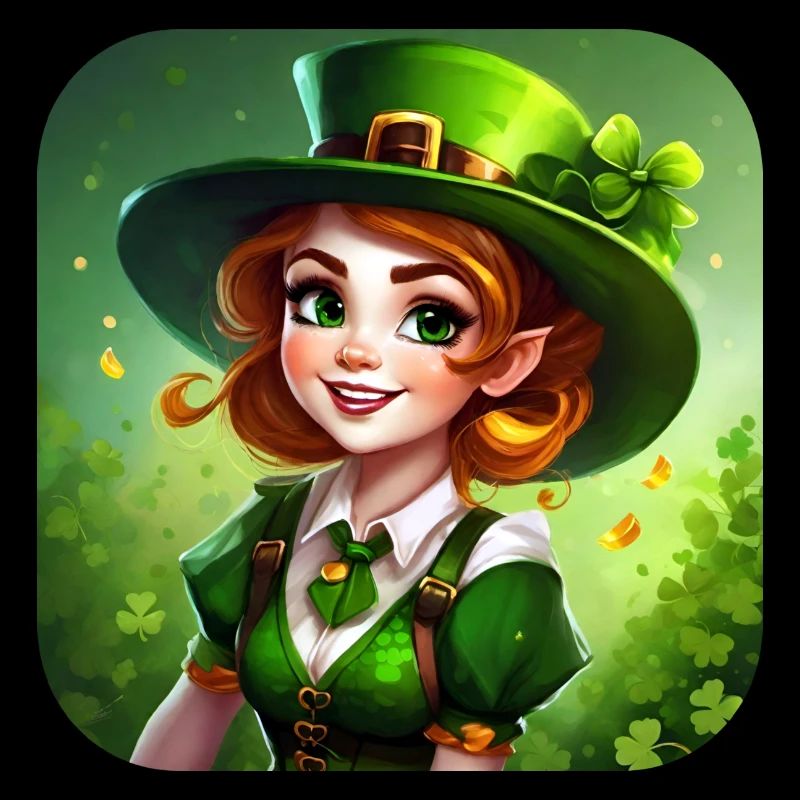 Fille lutin de la Saint-Patrick avec trèfle