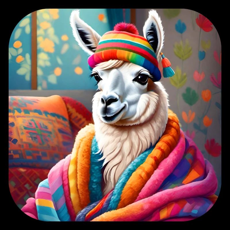 Cool Cozy Winter Llama