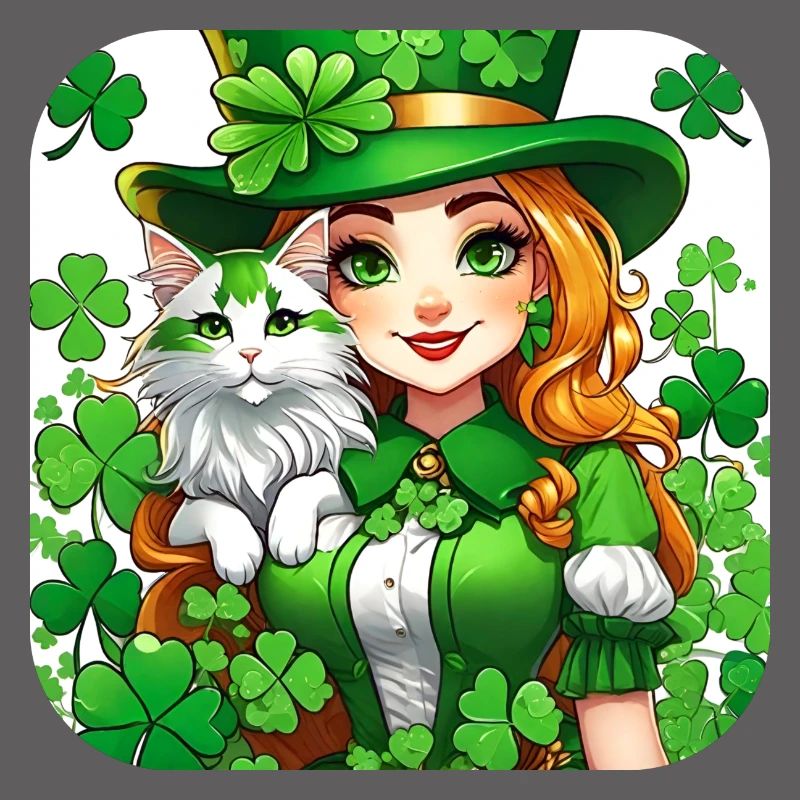 Leprechaun de la Saint-Patrick avec chat