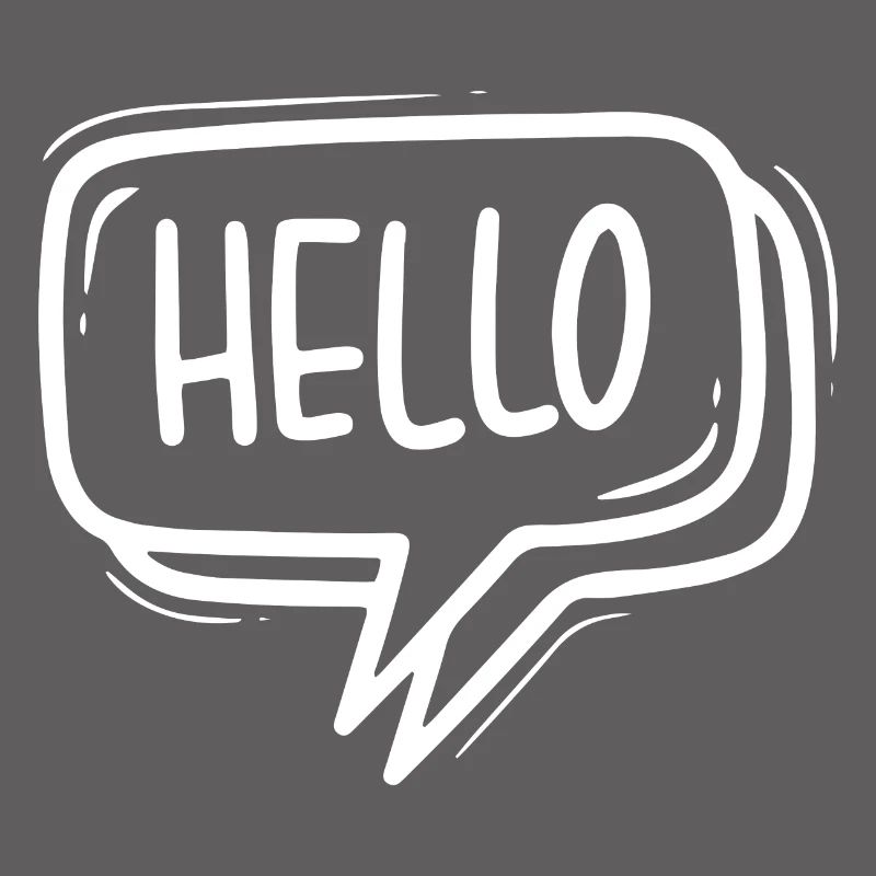 HELLO SPEECH BUBBLE GREETING SALUTATION WELCOME