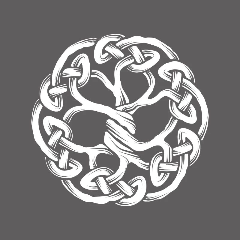 Celtic tree. White.