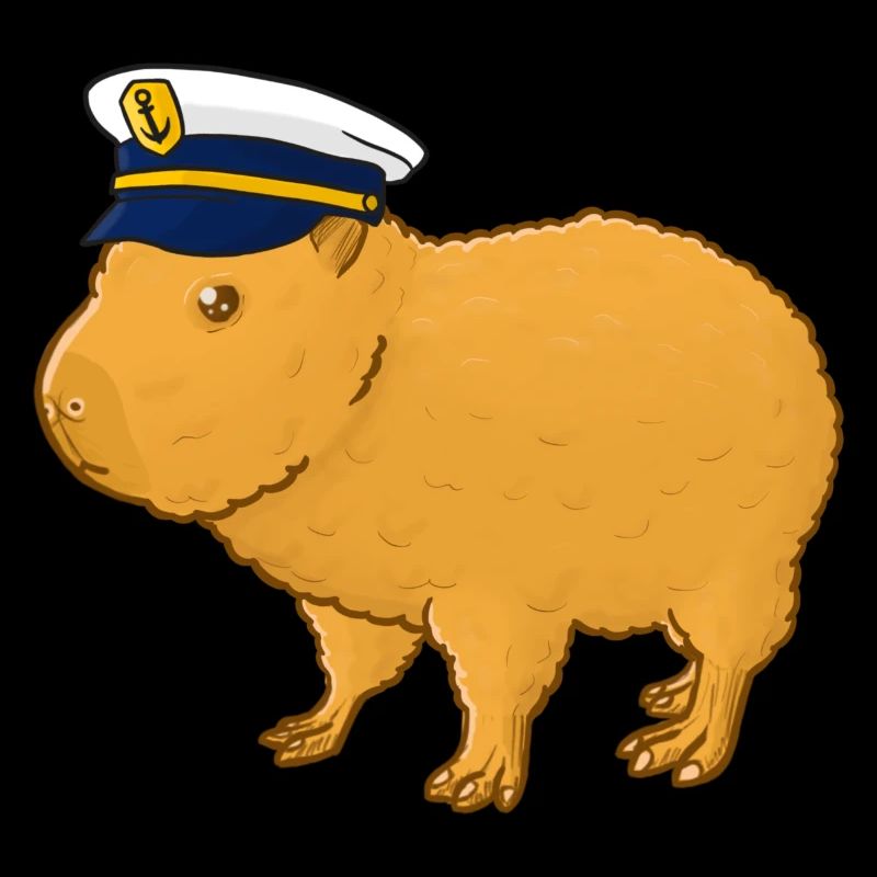 Captain Capybara with captain's cap