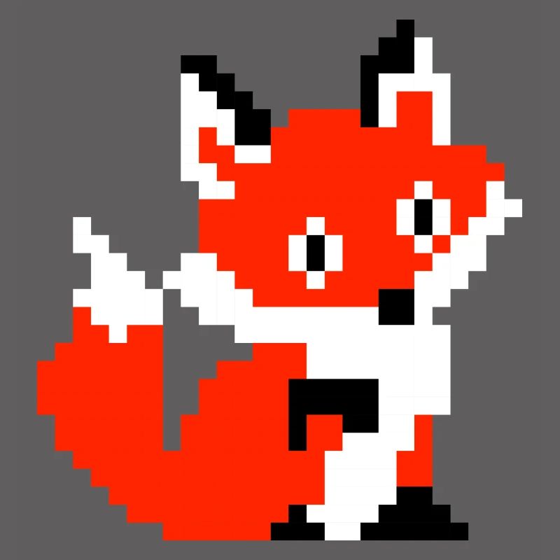 Fuchs Fox Pfote Pixel Retro Design Shirt Geschenk