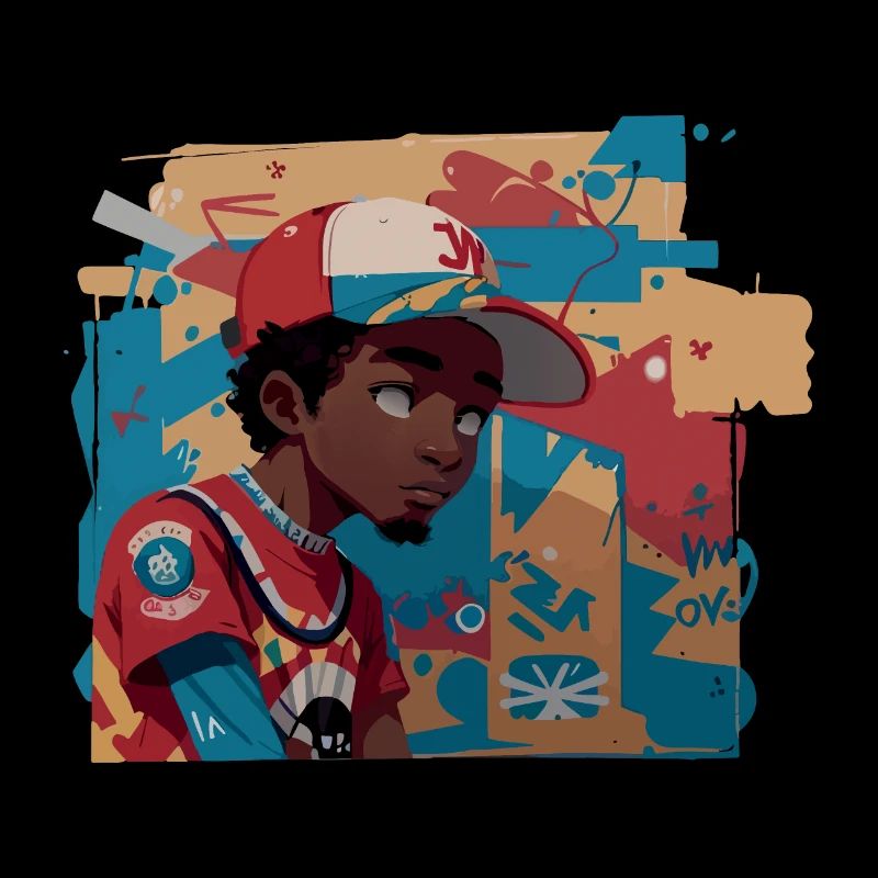 Black Kid devant le mur de graffitis